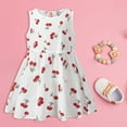 thumbnail image 2 of 2DXuixsh 3X Denim Dress Summer New Small and Medium Girl Cotton and Linen Cherry Printed Sleeveless Vest Dress Young Girl Dresses Size 14 Beige Size 150, 2 of 9