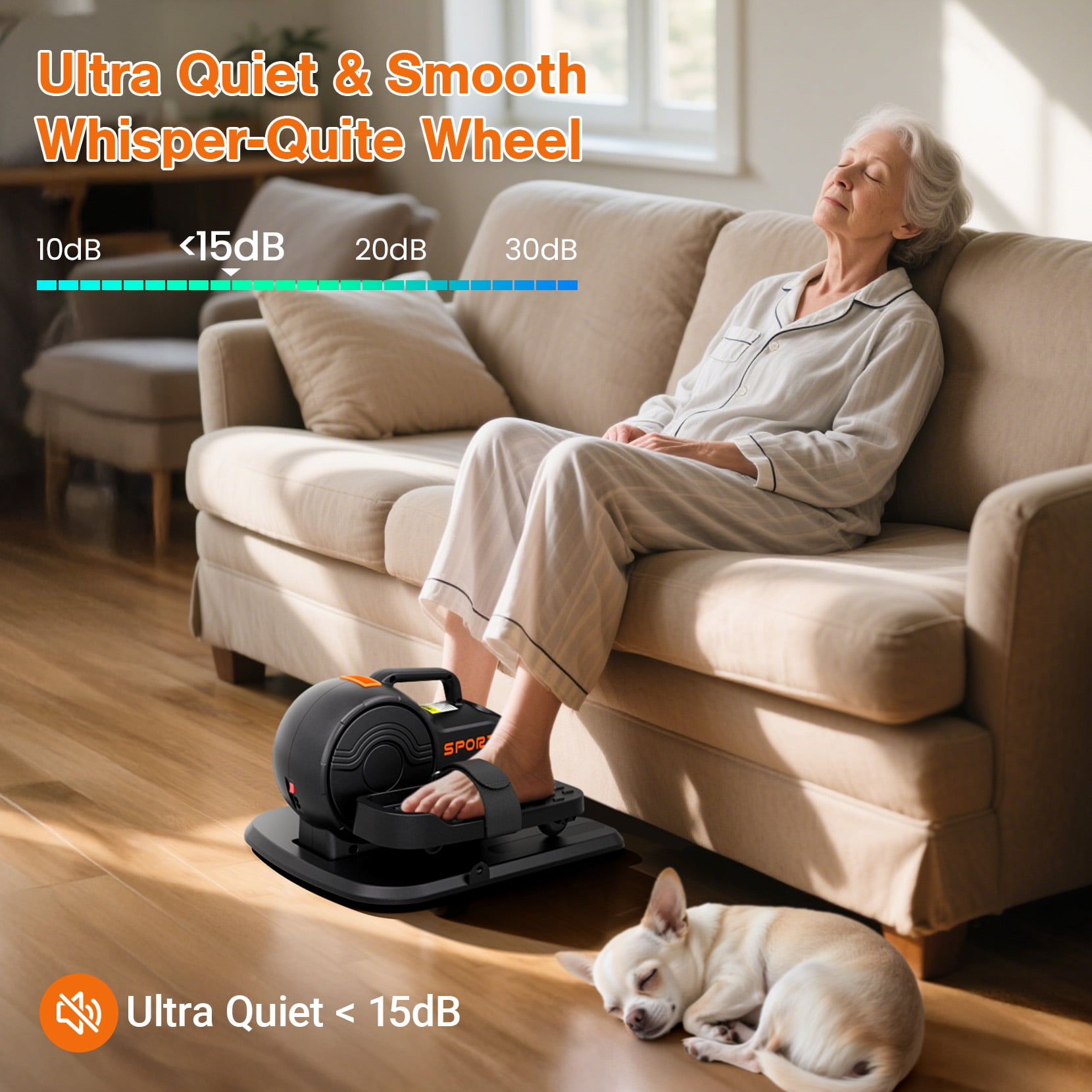 Under Desk Elliptical Machine, 10 Adjustable Leg Exerciser Quiet & Portable whit Remote Dprodo Electric Ellipse
