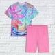 thumbnail image 4 of Conjunto de Pijama de las Mujeres de Manga Corta Sólida de Lechuga Y Pantalones Cortos de 2 Piezas de Poliéster, Pijama Suelto Casual para el Verano, 4 of 6