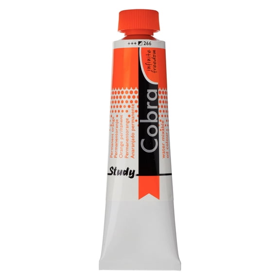 Royal Talens Cobra Study Water Mixable Oil Color, 40ml, Permanent Orange