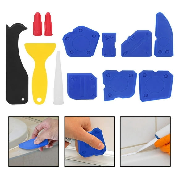 Wchiuoe 12Pcs Sealant Scraper, Silicone Caulk Remover Plastic Scraper Silicone Glass Sealant Remover, Silicone Sealant Scraper Silicone For Molding