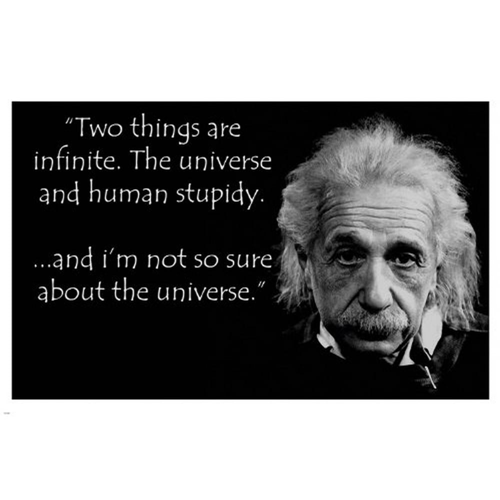 Albert Einstein Human Stupidity Quote Poster 24X36 Funny Inspirational albert-einstein-human-stupidity-quote-poster-24x36-funny-inspirational