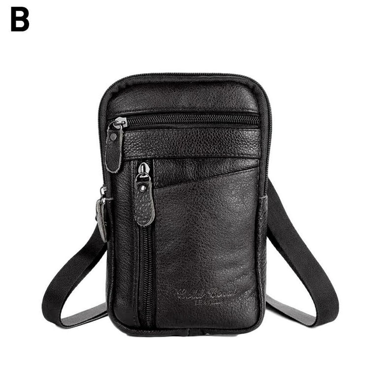 Leather Man Purse/ Mini Messenger Bag - Carson [Black] – Alexandre León