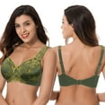 thumbnail image 5 of Curve Muse Women's Plus Size Minimizer Unlined Wireless Lace Full Coverage Bras-2Pack-DEEP LICHEN GREEN,NUDE-44D, 5 of 7