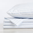 thumbnail image 4 of Great Bay Home Striped Microfiber Wrinkle Resistant Sheet Set  (King, Sky Blue), 4 of 7
