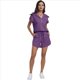 thumbnail image 3 of Conjuntos Cortos de Chándal de Verano con Media Cremallera para Mujer Uva Morada L, 3 of 9