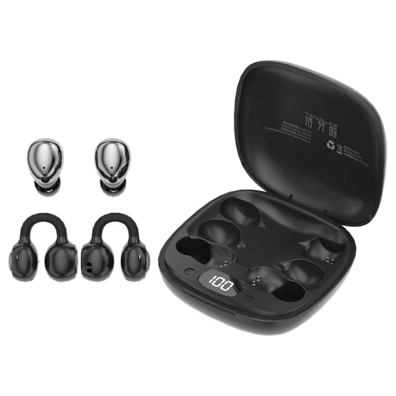 TANALAZ 2-in-1 Wireless Earbuds Set i91, Open-Ear Clip On & Mini In-Ear Sleep Headphones Combo, Bluetooth 6.0 Invisible Sleeping Earbuds for Small Ears Canals for Side Sleep Sports Work