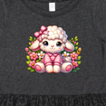 thumbnail image 4 of Inktastic Cute Lamb with Pink and Flowers Girls Toddler Dress, 4 of 5