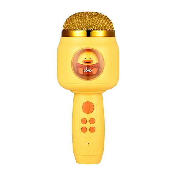 Máquina de micrófono para niños Juguete Micrófono de mano Altavoz Máquina de baile Micrófono LED Altavoz Amarillo