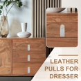 thumbnail image 6 of Uxcell Leather Drawer Pulls Leather Handle Center Cabinet Dresser Knobs with Screws for Dresser Cupboard Closet Doors Gray, 6 of 7