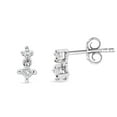 thumbnail image 3 of 14K White Gold 1/4 Cttw 4 Prong Set Princess-Cut Double Diamond Drop and Dangle Stud Earrings (I-J Color, I2-I3 Clarity), 3 of 7