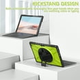 thumbnail image 6 of Armor Case Designed for Microsoft Surface Pro 7 Plus 12.3 inch, Pro 7, Pro 6, Pro 5, Pro 4, with Hand Strap Heavy Duty Protection Kickstand Shockproof Military Drop Tested Rugged Case  (Green), 6 of 11
