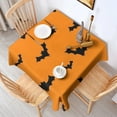 thumbnail image 2 of Orange Halloween Bats Square Tablecloth,Waterproof Square Table Cover,Wipeable Spillproof Washable Table Cover for Home Kitchen Party Decor 60"x60"(152x152cm), 2 of 6