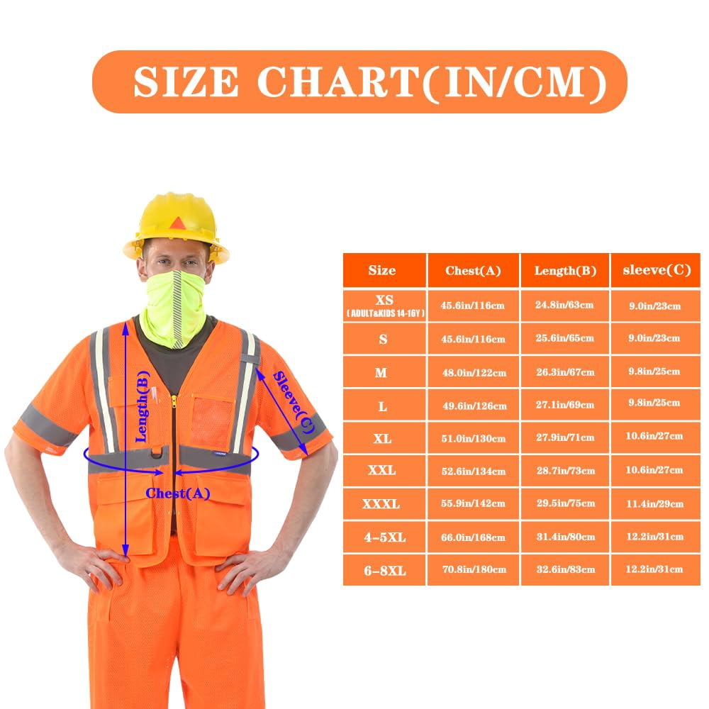 A-SAFETY 21 colors High Visibility Reflective Work Safety Vest（XS-8XL)