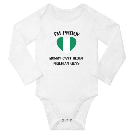 

I m Proof Mommy Can t Resist Nigerian Guys Baby Long Sleeve Romper Bodysuit (White 24 Months)