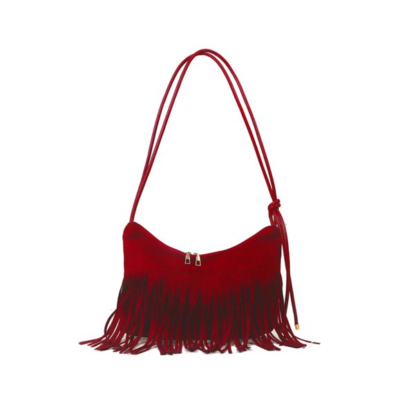 Vintage Striped Handbag Women's Crossbody Handbag Tassel Suede One Shoulder Crossbody Bag Hippie Western Wallet