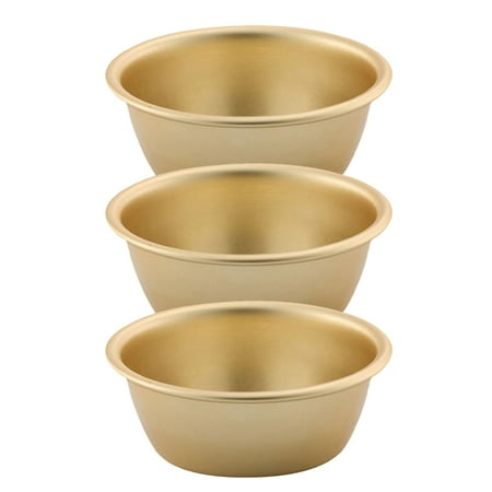 

Worgeous 3Pcs Korean Wine Serving Dish Golden Aluminum Makgeolli Bowl Wine Cup Ideal for Home Restaurant and Outdoor BBQ Parties