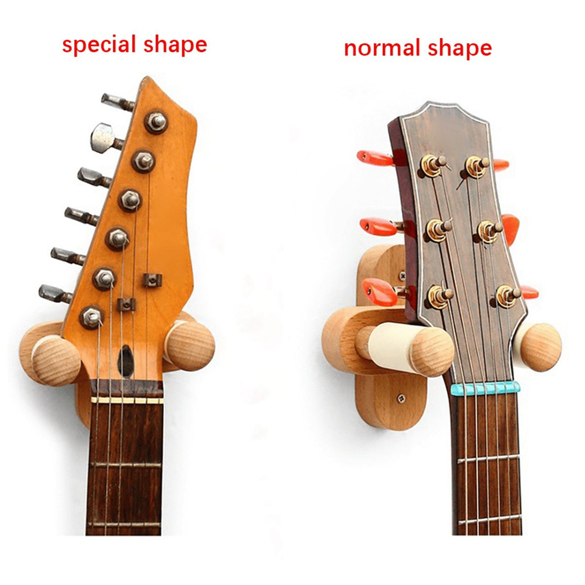 2X Guitar Hanger Wall Mount,Adjustable Guitar Hook Holder Guitar Wall Stand for Acoustic Electric Ukulele Guitars