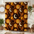thumbnail image 2 of Halloween Shower Curtain, Pumpkin Moon Polyester Fabric Bathroom Decor Curtain, Machine Washable Waterproof, Halloween Holiday Gift for Women Men, 72 x 72 Inches, 2 of 7