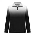 thumbnail image 4 of Wyobmus 2024 Fall Men's Mock Neck Pullover Gradient Color Quarter Zip Sweatshirt Long Sleeve Basic Tops Black, 4 of 4