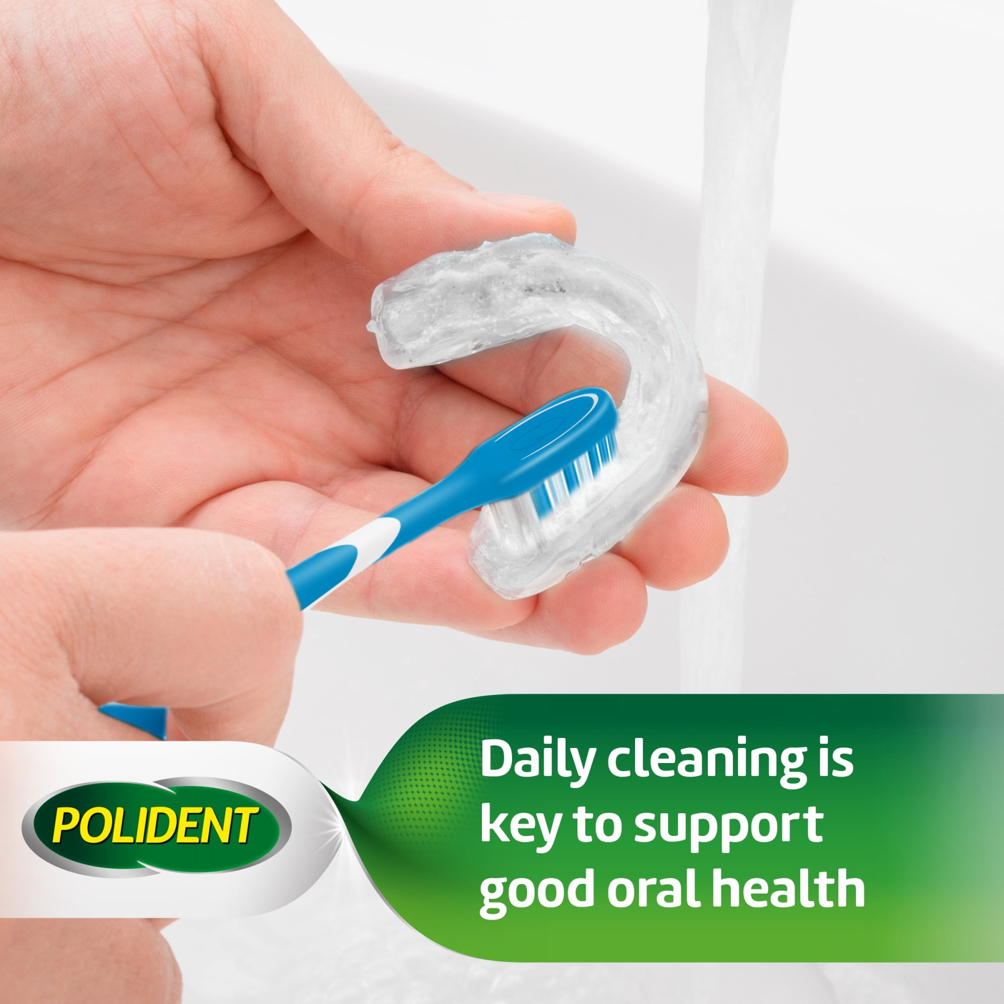 Polident Dental Appliance and Denture Brush, 1 Count, for Adults