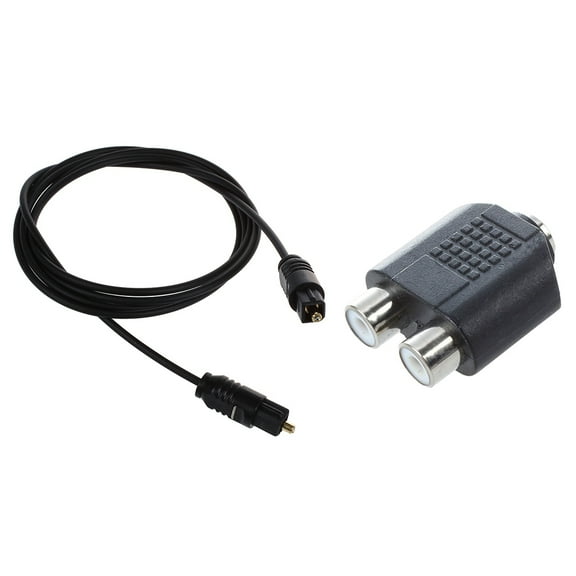1 Pcs 3 FT 1.1M Metre Digital Fibre Optical Audio DVD Cable & 1 Pcs 3.5mm Female Jack to Dual Female Phono Adapter