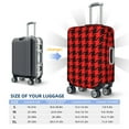 thumbnail image 4 of Susaid Retro red and Black Houndstooth Elastic Print Elastic Washable Suitcase Cover with Hidden Zipper, Fits 18-32 Inch Luggage for Protection During Travel-Medium, 4 of 7