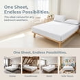 thumbnail image 3 of Unique Bargains Fitted Sheet Solid Cotton Bed Sheets Breathable for Sleep White 39"x74.8", 3 of 5
