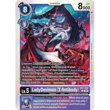 Digimon Liberator Rare LadyDevimon EX7-058 (X Antibody)