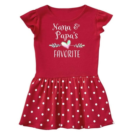 

Inktastic Nana and Papas Favorite- Heart Grandchild Gift Baby Girl Dress