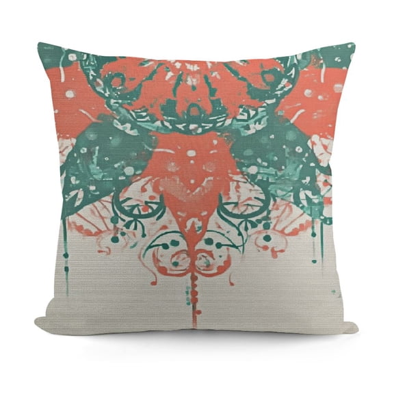 YINGXI Throw Pillow Cushion Cover, Soft Colored South Culture Inspired Floral Image, Decorative Square Accent Pillow Case,Turquoise Coral Teal 12x12in