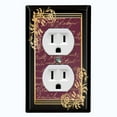 thumbnail image 1 of Metal Light Switch Plate Cover Victorian Floral Scripture Damask Frame Purple FRA082, 1 of 13
