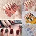 thumbnail image 3 of Gel Nail Stickers Full Nail Wraps Semi Cured Gel Nail Polish Strips Glitter HO T H9W7, 3 of 9