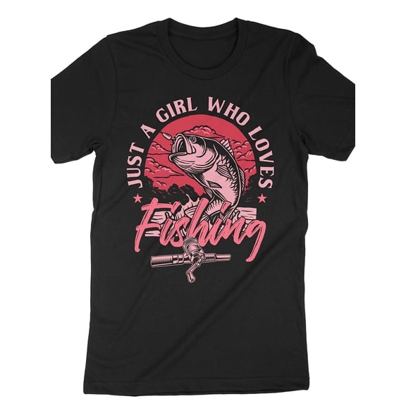 Just a Girl Who Loves Fishing, Fishing Shirt, Fish Girl Shirt, Fish Girl Gift, for Girls Who Love Fishing, Fishing Girl, Women's Fishing Style for Men and WomenShort-sleeved Printed T-shirt