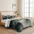 thumbnail image 5 of Quilts King Size Bedding Set, Green Black Foggy Forest Lightweight Quilted Comforter, Abstract Art Mountain Soft Reversible Bedspread Coverlet with Pillow Covers for All Season, 96" x 106", 5 of 9