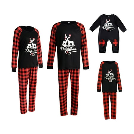 

JBEELATE Family Christmas Pajamas Dinosaur/Stripe/Deer Print Long Sleeve Parent-Child Matching Pjs Sleepwear for Adult Kids Baby