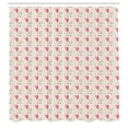 thumbnail image 2 of Ambesonne Exotic Shower Curtain, Bird Leaves Flowers Pattern, 69"Wx84"L, Dark Coral and Pale Green, 2 of 4