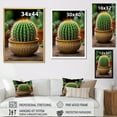 thumbnail image 4 of Designart "Green Brown Cactus Representation Colorfuled Acrylic" Floral & Botanical Floater Framed Canvas Print, 4 of 7