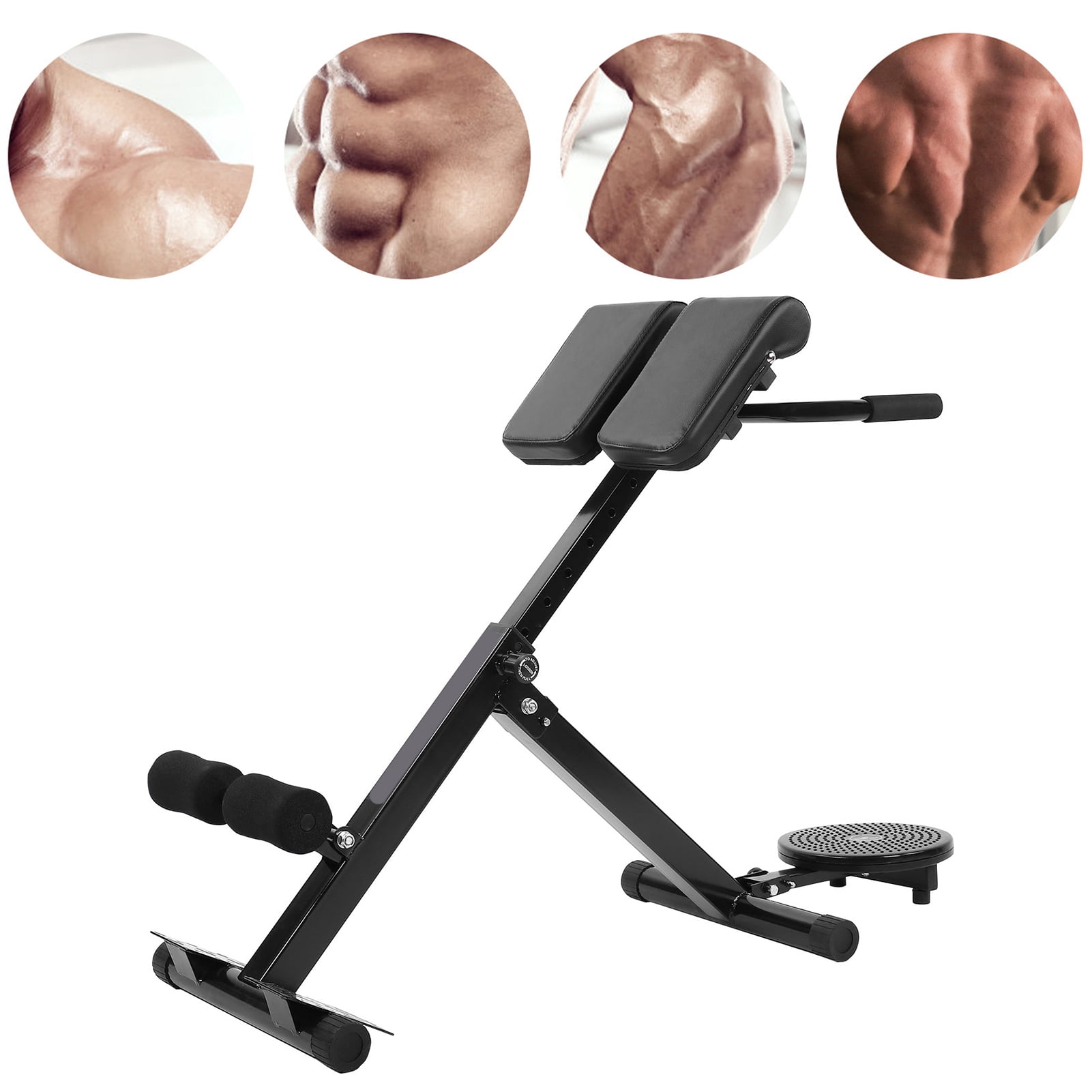 4-In-1 Adjustable Back Hyper Extension Gym Exercise Bench Roman Chair Foldable 