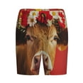 thumbnail image 6 of Daiia White And Red Daisy Cow Mens Woven Stretch Pajama Short,Short Pajama Pants-X-Large, 6 of 7