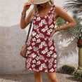 thumbnail image 5 of Zpanxa Casual Printed Dress Women's Sleeveless V Neck Loose Fit Summer Day Dress with Pockets, 5 of 7