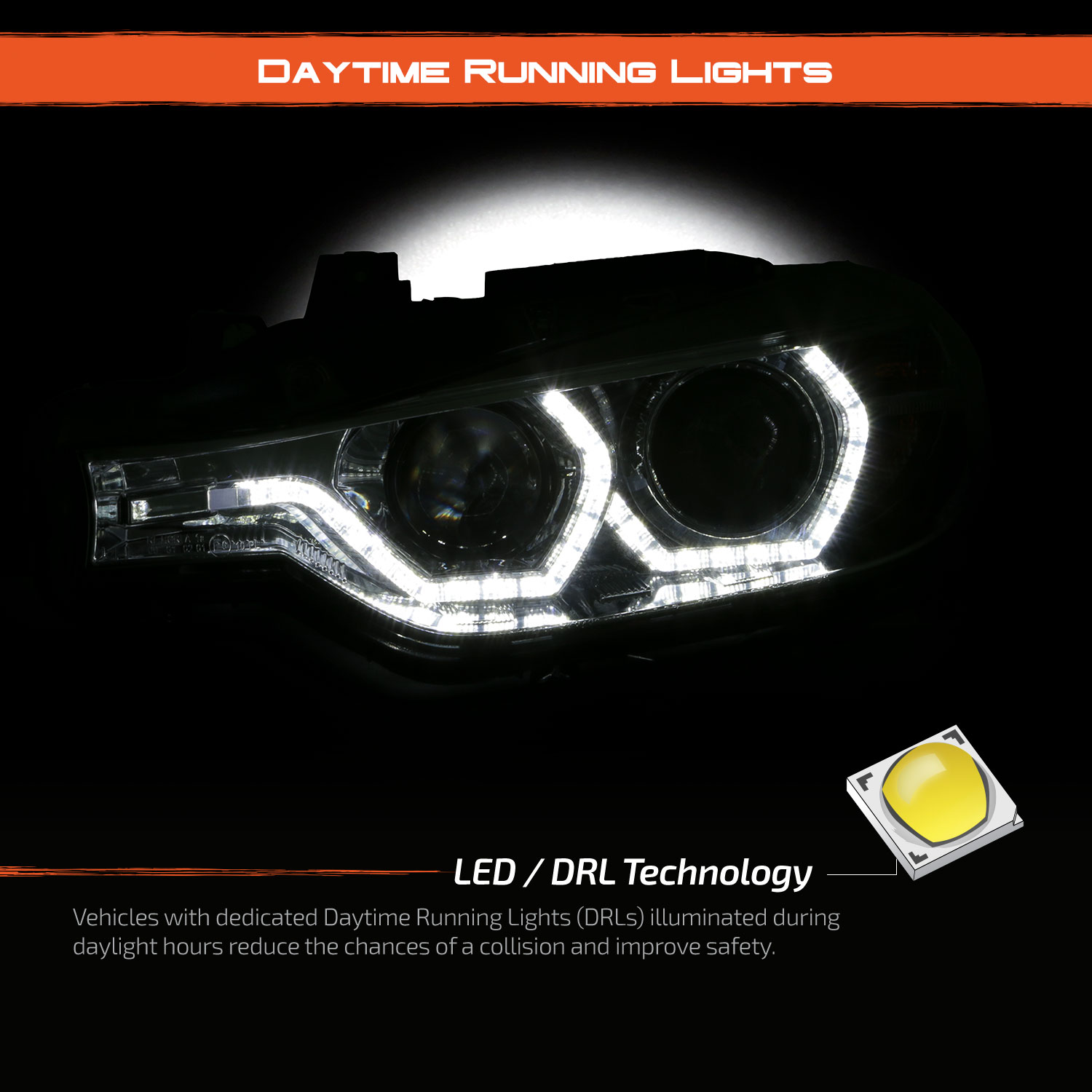 For 12-15 BMW 320i 325i 328d 328i 335i HID w/AFS LED Projector Chrome  Headlights
