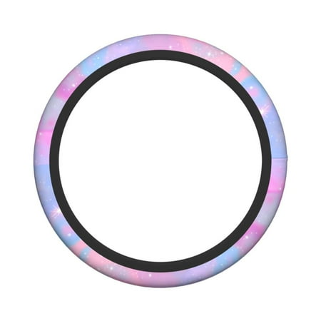 XMXY Car Steering Wheel Cover, Pink Dream Stars Non-Slip Jeep Truck Universal Elastic Steering Wheel Protector 15 inch