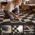 thumbnail image 5 of UERMEI Checkered Easy Jute 5x7 Area Rugs, Washable Rug for Living Room Diamond Indoor Outdoor Carpet, Farmhouse Geometric Non Slip Black Carpet for Backyard Dining Room, 5 of 10