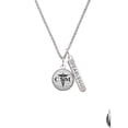 thumbnail image 2 of Delight Jewelry Silvertone Domed Black CNM Silvertone Fearless Bar Charm Necklace, 23", 2 of 4