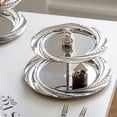 thumbnail image 3 of Hzzsbu 2 Tiers Cake Stand, Stainless Steel Cupcake Display Stand, Metal Fruit Dessert Snack Serving Dish, Afternoon Tea Stands for Wedding, 3 of 7