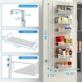 thumbnail image 3 of 12.3" W Narrow Over the Door Pantry Organizer, 6-Tier Over the Door Organizer with Adjustable Basket, Pantry Door Organization for Pantry Kitchen Storage Room Spice Rack, White, 3 of 10
