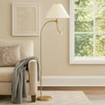 thumbnail image 4 of Ashy 68 Inch Task Floor Lamp, Gooseneck LED, White Shade Gold Arc Pole, 4 of 8