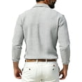 thumbnail image 6 of Aimik Men's Textured Knit Button Down Shirt Slim Fit Long Sleeve Turndown Collar Casual Shirt for Smart Casual Outfits, 6 of 6