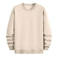 thumbnail image 5 of Jinhomg Sweatshirts for Men No Hood Solid Color Crewnck Casual Sweatshirt Loose Basic Long Sleeve Pullover Tops Khaki,XXXL, 5 of 7